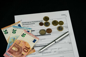 image of money on paper for notary fees